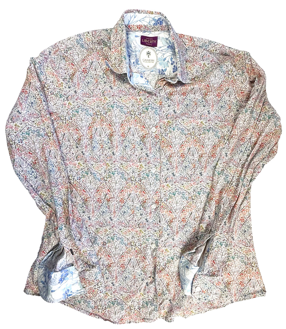 GANESH For One of Your Lives Shirt Size 4 Liberty Fabric FLoral Paisley Italy